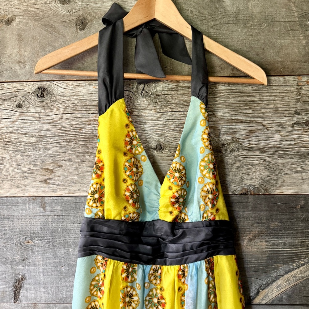 Anthropologie Moulinette Soeurs Electric Age Silk Halter Floral Dress As‎ Seen 4 - Picture 2 of 11